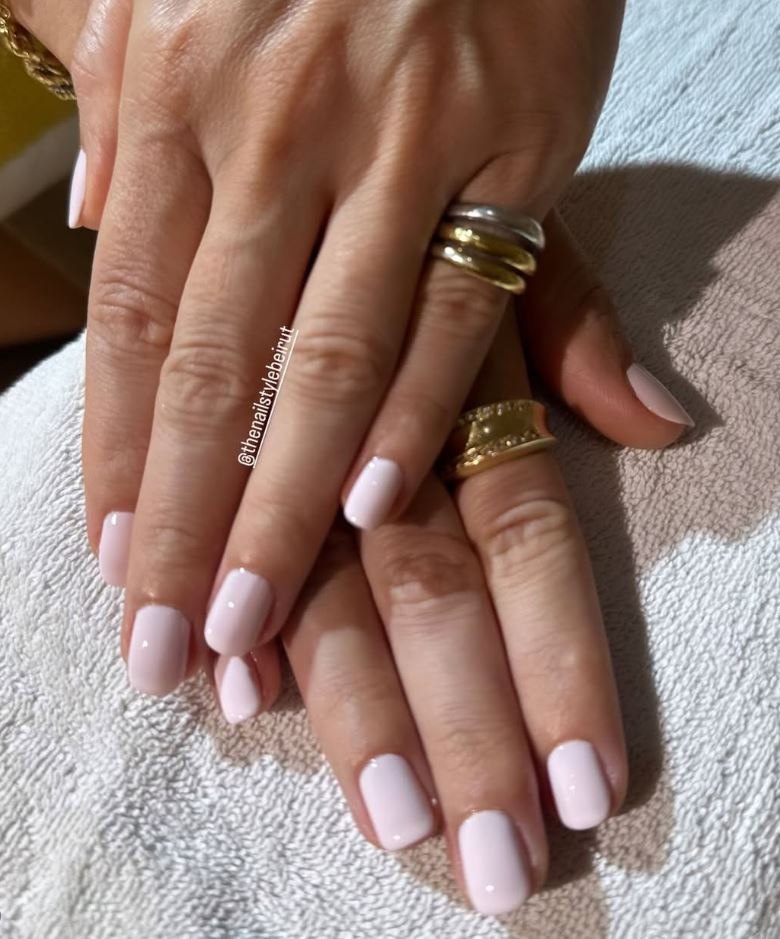 Nude gel manicure